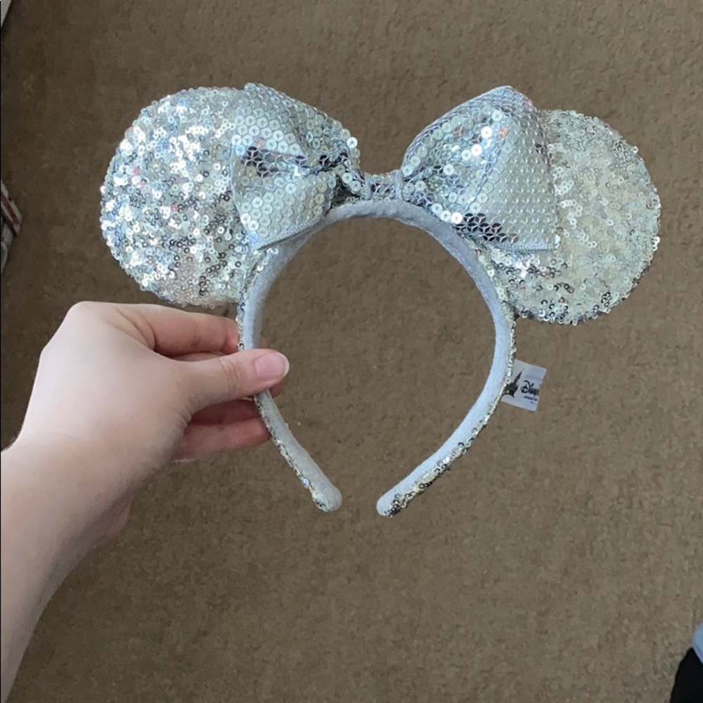 Silver Sequin Minnie Ears